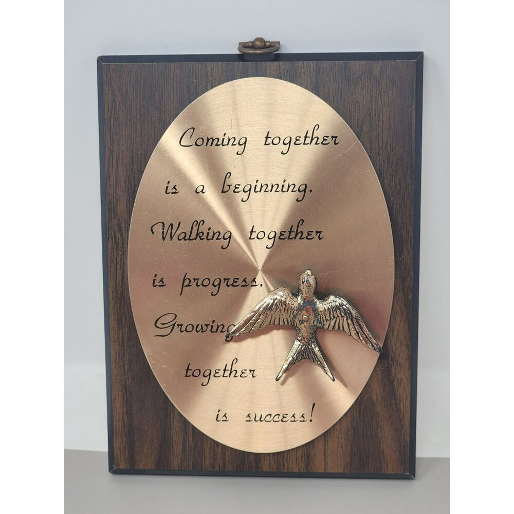 Vintage A&F Canada Metalwork Artwork‎ "Coming Together Is A Beginning"